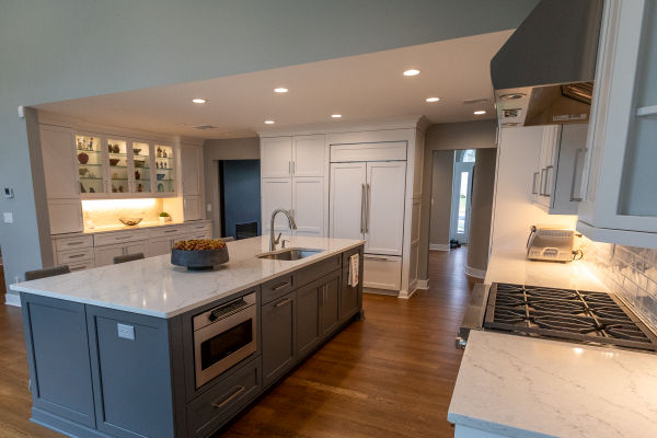 Island Based Kitchen with White Cabinetry